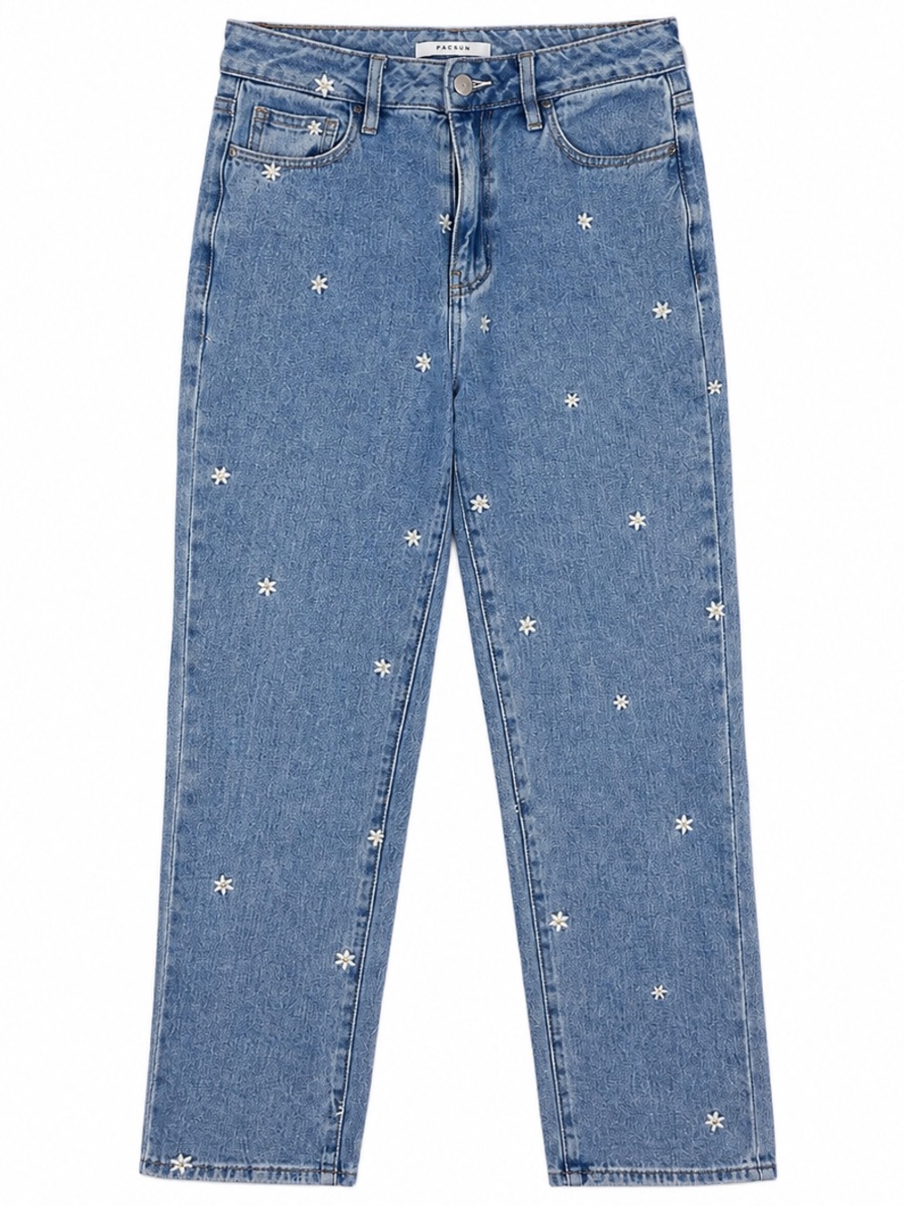 Pacsun Embroidered Daisy Mom Jeans Size 25 0 XS High Rise Denim 100% Cotton